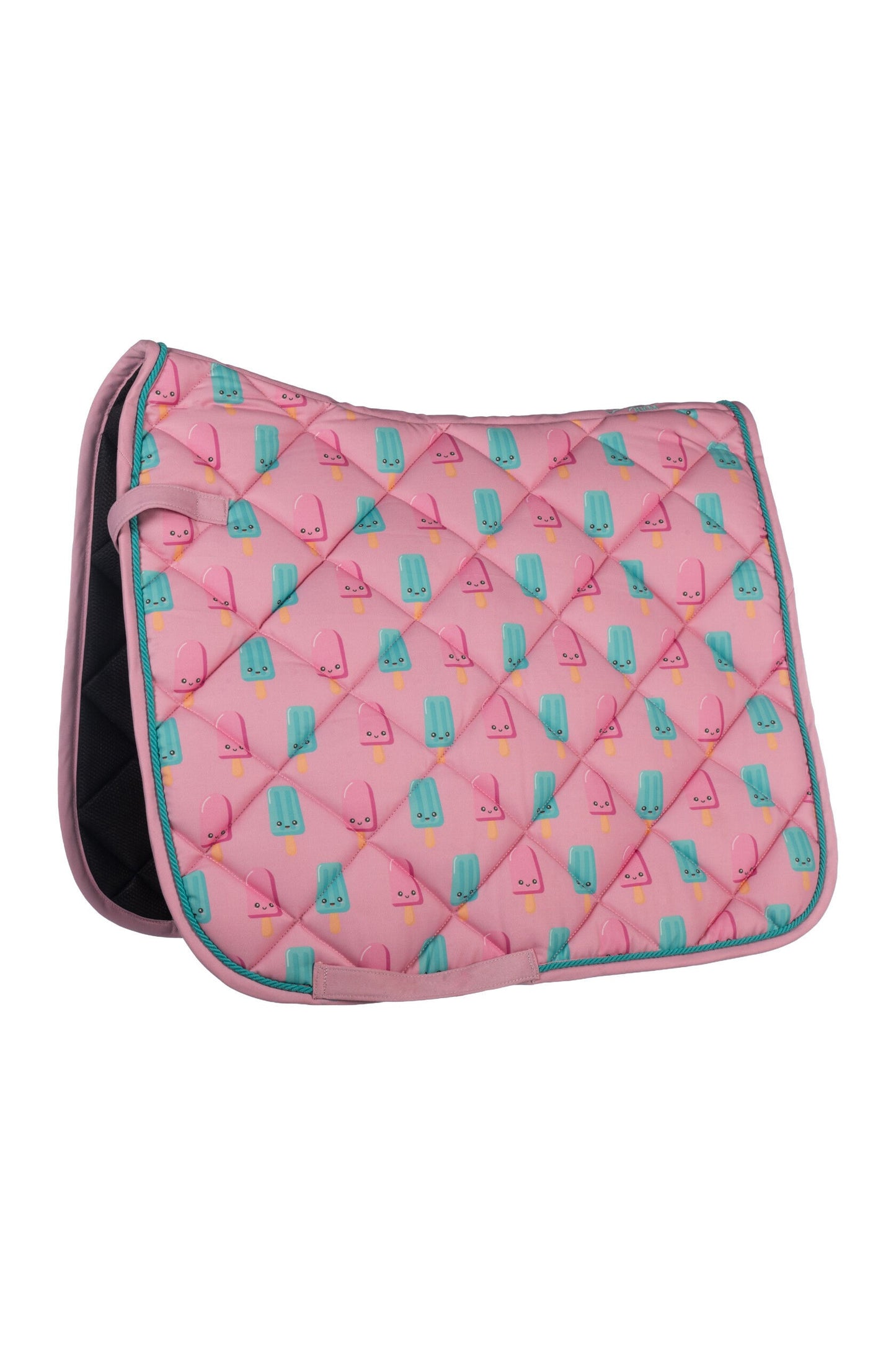 Zadeldekje met ijsjes Napels roze/Aqua