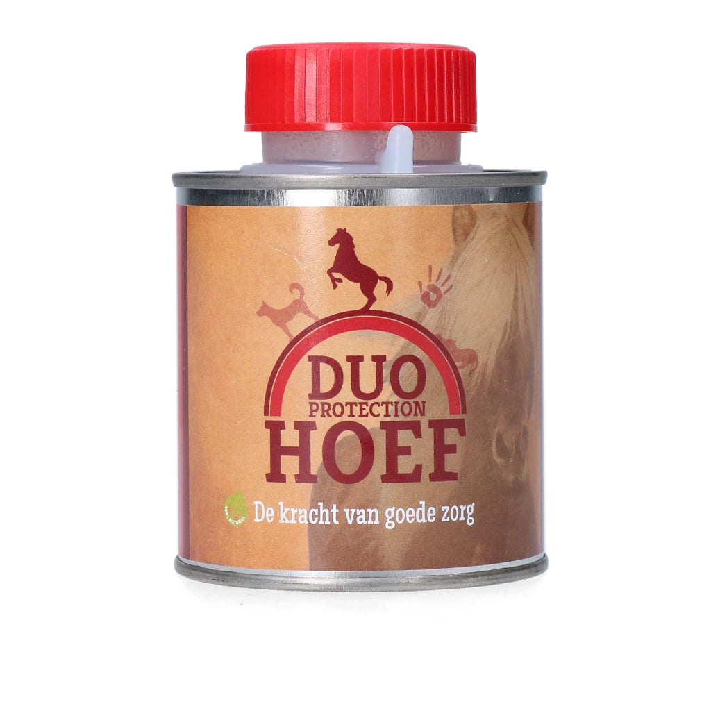 blik met borsteltje duo protection hoef olie