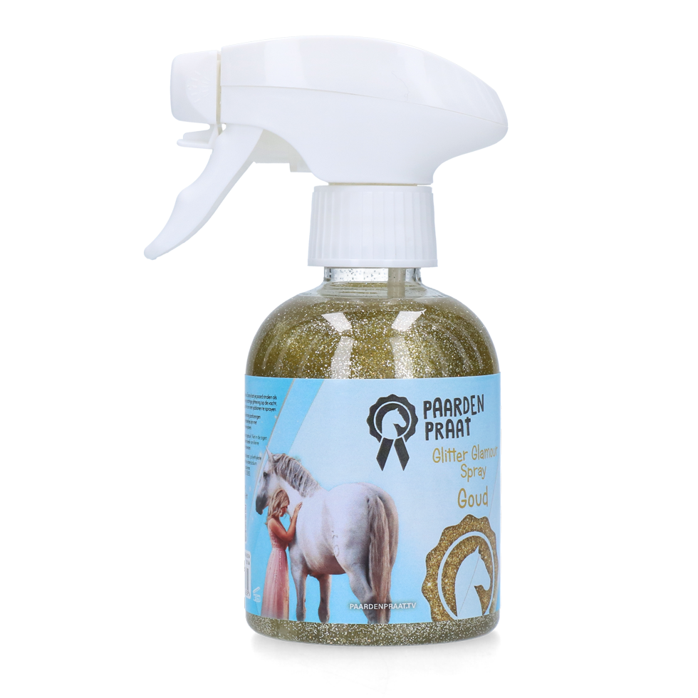 Paardenpraat Glitter spray goud