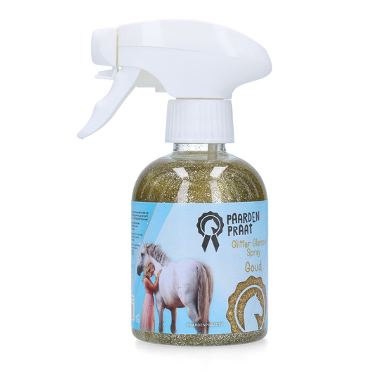 Paardenpraat Glitter spray goud